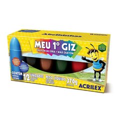 Giz Escolar Meu Primeiro Giz Acrilex 12 Cores