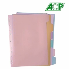 Divisórias Fichário C/6 Tons Pastel Sweet Plástica ACP