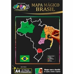 Papel A4 Color Mágico Mapa Brasil Bastão Off Paper