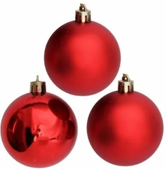 Bola de Natal Nº4 Com 12 Unidades Cromada Fosca Vermelha - comprar online