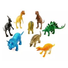 Kit 12 Dinossauros Em Miniatura De Borracha Animal Jurássico