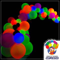 Balão Neon Sortido 25 Unidades Art-Latex Brilha Luz Negra n9 - Mundo Variedades