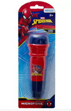 Microfone Infantil De Brinquedo Spider-Man Com Eco Etitoys