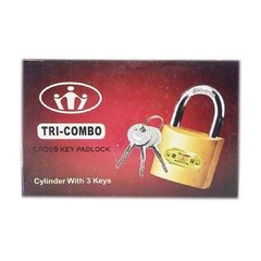 Cadeado Tri-Combo 38mm 3,7x5,9cm Tetra Reforçado Aço Seguro