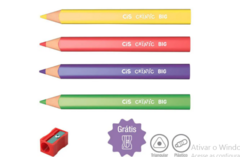 Lápis de Cor Jumbo 12 Cores Criatic Cis Triangular Escolar - comprar online