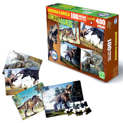 Quebra-Cabeça Dinossauros 4 de 100 Peças Cada Toia Puzzle