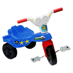 Triciclo Velotrol Azul Polícia Meninos Kepler Infantil