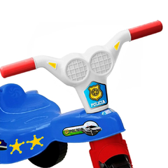 Triciclo Velotrol Azul Polícia Meninos Kepler Infantil