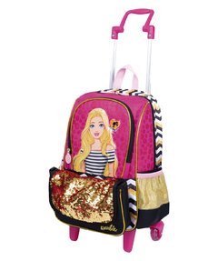 Mochila Rodinhas Barbie 19Z Paetê Média Sestini Original - comprar online