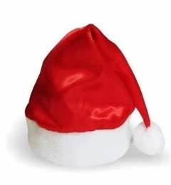 Touca Gorro De Natal Cetim Vermelha Papai Noel 28x38 Wincy