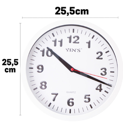Relógio de Parede Grande 25,5cm Yin's Silencioso Redondo