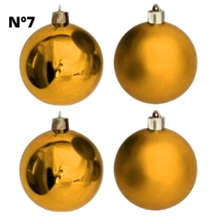 Bola de Natal Nº7 Com 6 Unidades Fosca E Cromada Dourada