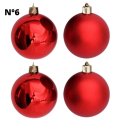 Bola de Natal Nº6 Com 9 Unidades Fosca E Cromada Vermelha - comprar online
