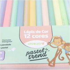 Lápis De Cor 12 Cores Pastel Trend Leo & Leo Perolado - Mundo Variedades