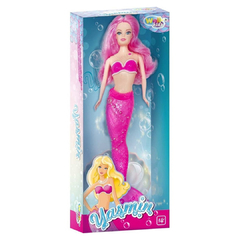 Boneca Sereia Yasmin Com Luz Well Kids Calda Brilhante 34cm