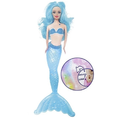 Boneca Sereia Yasmin Com Luz Well Kids Calda Brilhante 34cm