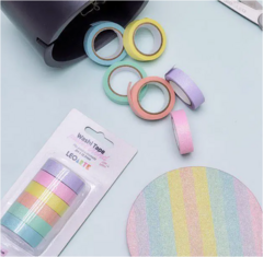 Fita Adesiva Decorada Wahsi Tape Pastel Trend com Brilho Leoarte - comprar online