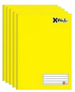 Kit 5 Cadernos Brochurão X-Write Amarelo SEM PAUTA 96 Folhas