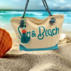 Bolsa Sun & Beach Praia Alça Trançada Tecido Feminina Verão - loja online