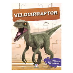 Livro Quebra-Cabeça 4 Infantil Velocirraptor Dinossauros