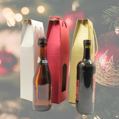 Sacola Para Vinho Janela Natal Unidade Presente Festas - comprar online