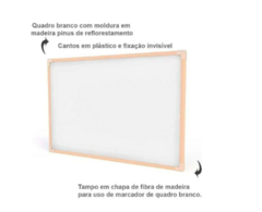Lousa Quadro Branco Marcador Moldura Madeira 60X40cm Stalo - comprar online