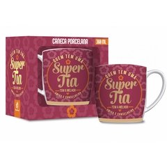 Caneca Porcelana Urban Super Tia 360ml Presente Família