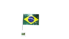 Bandeira Plastica 50x35 Brasil Pacote C/10 unidades