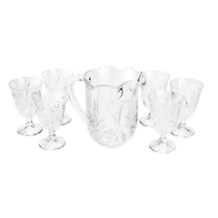 Conjunto De 1 Jarra E 6 Taças Prima Luxo Cristal Lyor 7 Pçs - comprar online