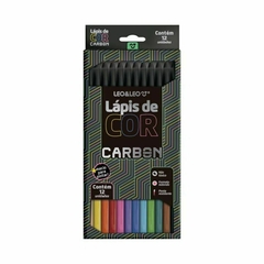 Lápis De Cor Carbon 12 Cores Redondo Leo E Leo Escolar