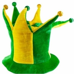Chapéu Cartola Bobo Da Corte Arlequim Brasil Verde Amarelo