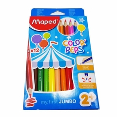 Lápis De Cor 12 Cores Jumbo Maped Color Peps Escolar
