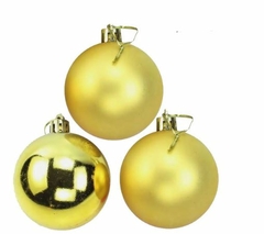Bola de Natal Nº4 Com 12 Unidades Cromada Fosca Dourado