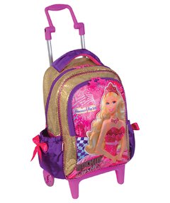 Mochila De Rodinhas Barbie A Princesa E A Pop Star Com Luz