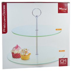 Prato Para Doces Duplo 25 e 20 cm Vidro Wincy Cupcake na internet