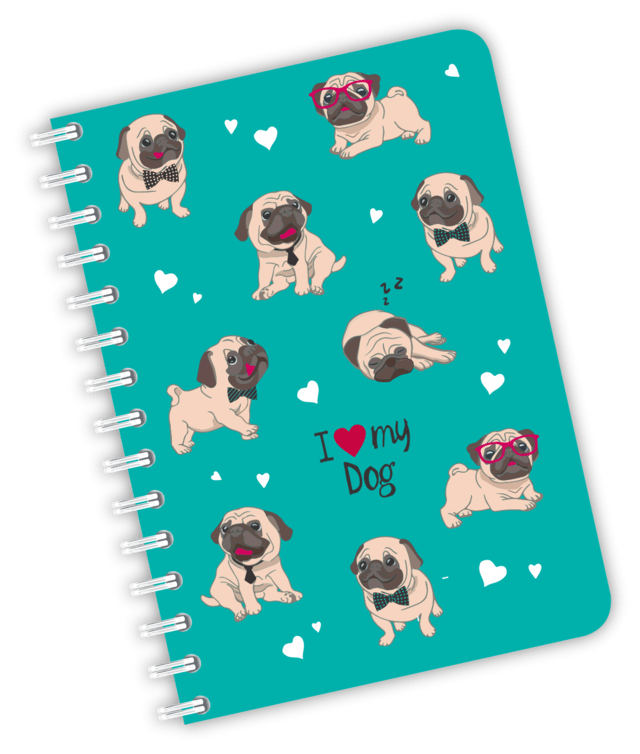 Caderno médio Pug