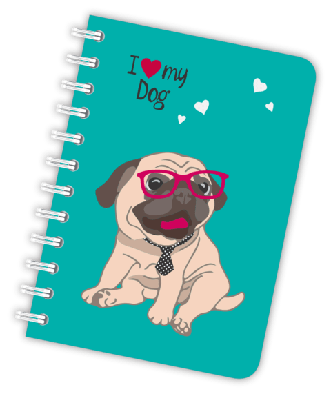 Caderno mini Pug
