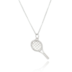 18K Gold studded Tennis racket necklace - buy online