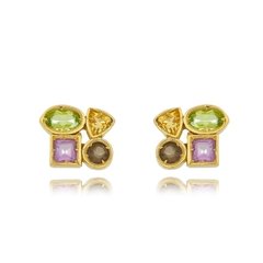 Brazilian gemstones Mosaic studs