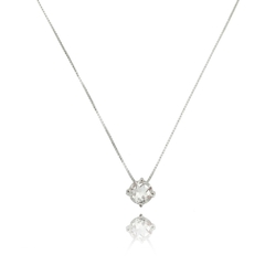 White topaz dot necklace