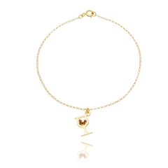 Gold plated sterling silver Wine glass bracelet