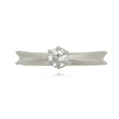 18K White gold Tiff solitaire ring matte finish or polished - buy online