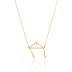 950 Sterling silver Libra necklace gold plated with opals - buy online