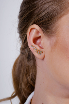 18k Gold Taurus earrings with white Sapphires or Diamonds - online store