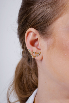 18k Gold Capricorn earrings with white Sapphires or Diamonds - online store
