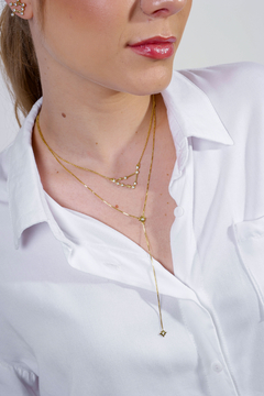 Collar de Capricornio en oro con Zafiros blancos o Brillantes - tienda online