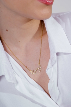 Collar de Escorpio en oro con Zafiros blancos o Brillantes - Lily Silvestre - Joias personalizadas e exclusivas