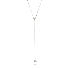 950 Sterling Silver Tiny Star Tie Necklace gold plated or not