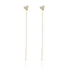 18k Gold Shooting Star earrings with white Sapphires or Diamonds