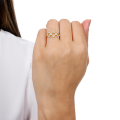 18k Gold Constellation ring with white Sapphires or Diamonds on internet